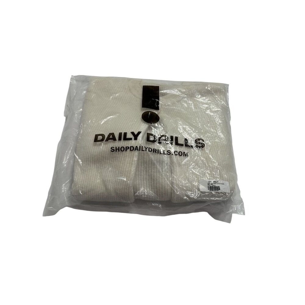 Daily Drills Single Button Long Sleeve Sweater in Cream - Picture 2 of 5